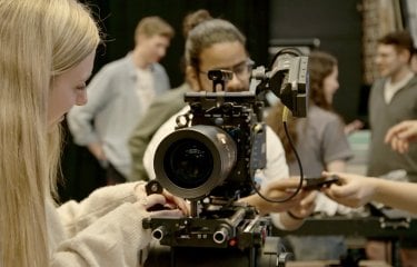 People using an ARRI camera as part of a demonstration