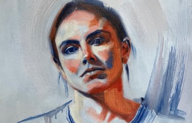 Self portrait in oil by Emily Roberts
