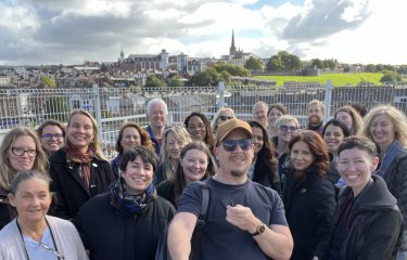 A group of staff and students from Falmouth University's online Fine Art MA