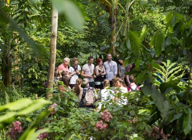 Students in a dome at the Eden Project