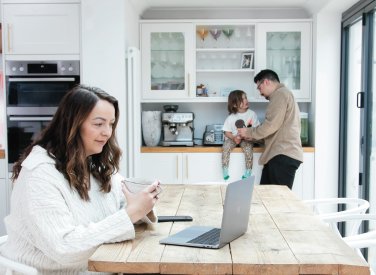 Education MA student working at home