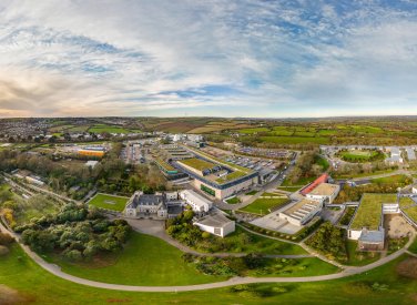 Penryn campus aerial shot Falmouth University