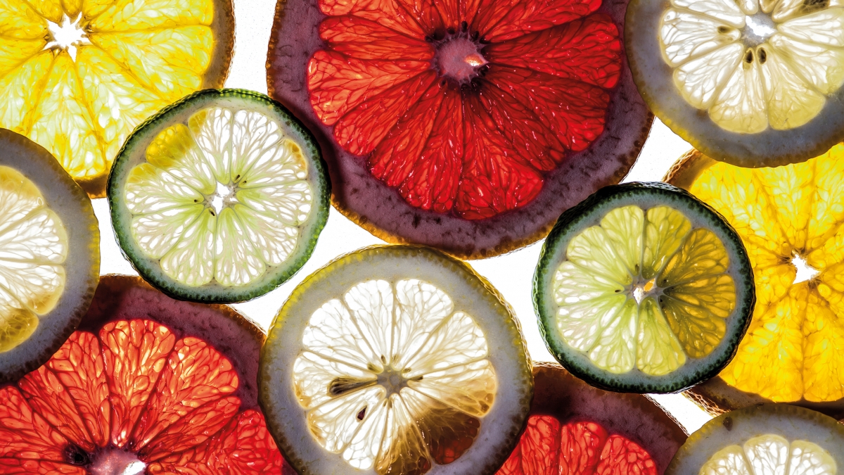 Slices of citrus fruits.