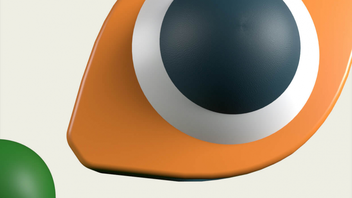 Digital shapes on an eye and circles