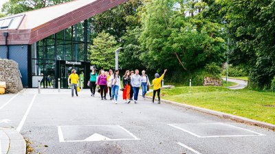 Group of people on Falmouth University Campus