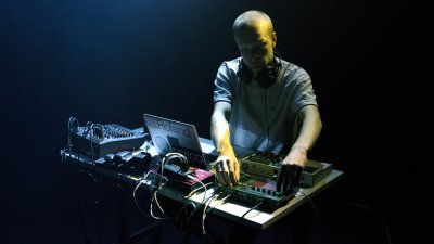 Student mixing music