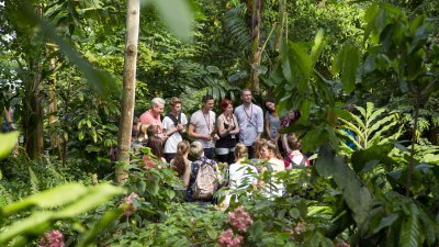 Students in a dome at the Eden Project
