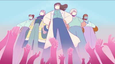 Screenshot from the animation - key workers