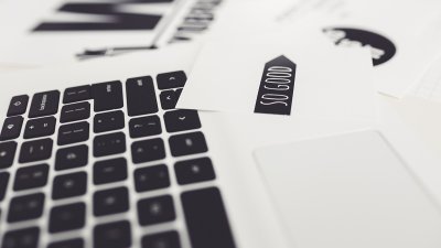 Close up of a laptop keyboard.