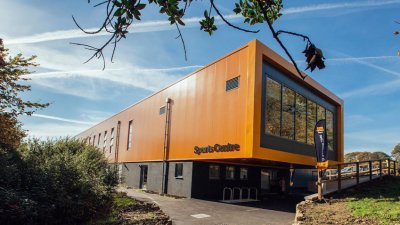 Exterior of the sports centre building on Penryn campus