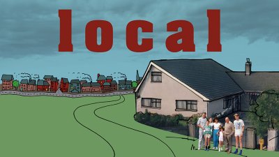 An illustrative image of a house next to a green field with the text 'Local' above the house