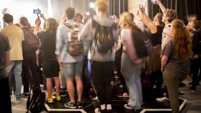 Deaf Rave students on Beat Blocks floor