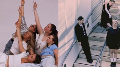 2 different images of the double bill dancer performance of Company Fides and Company Itch. Both show dancers performing