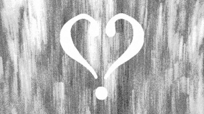 A grey illustrative image with an inverted question mark in the centre