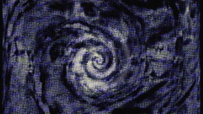 An illustrative image with dark black and purple colours