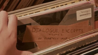 A collection of vinyl in a storage case