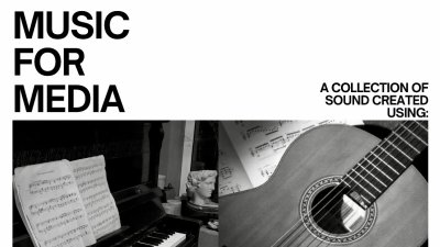 A poster style image for an event with the text Music for Media on