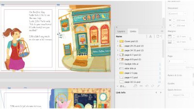 Indesign file of a children's book spread