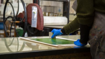 Colour Intaglio in progress in our Printmaking studio