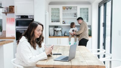 Education MA student working at home