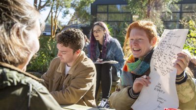 Creative Writing MA students working outside