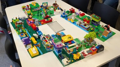 Lego build on a table