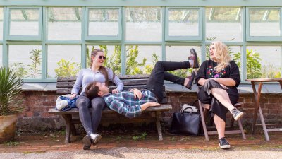 Falmouth students at the Orchard