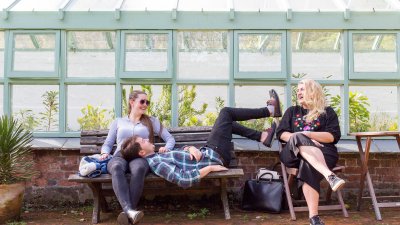 Falmouth students at the Orchard