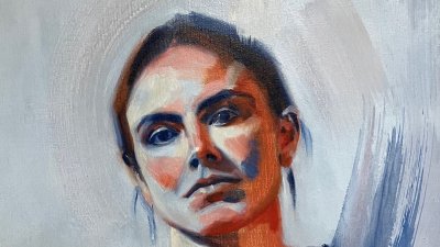 Self portrait in oil by Emily Roberts