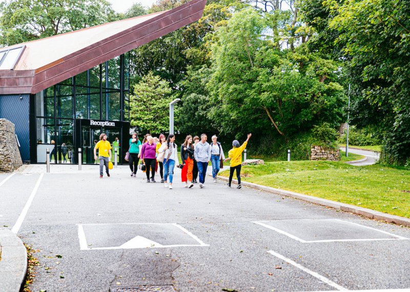 Group of people on Falmouth University Campus