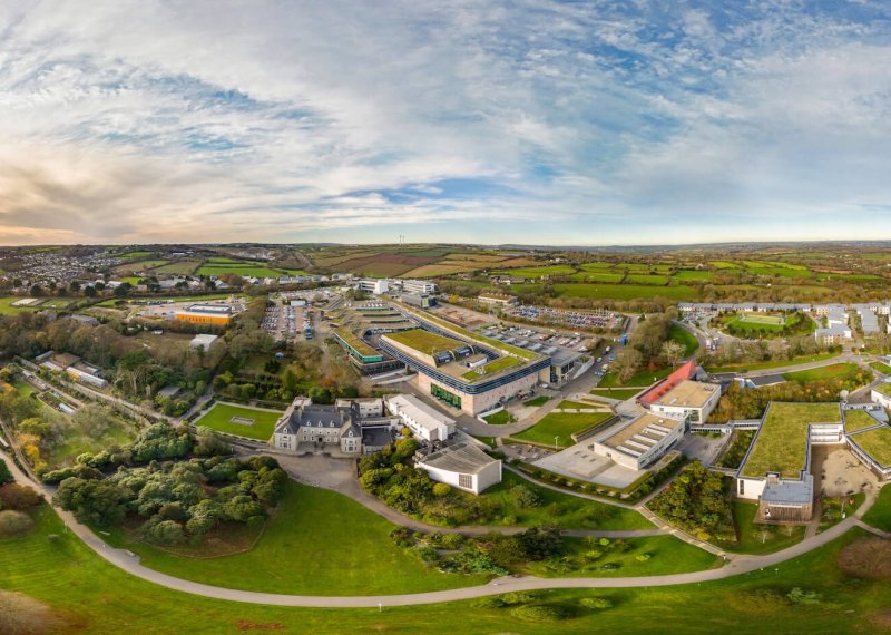 A view of Penryn Campus from the air