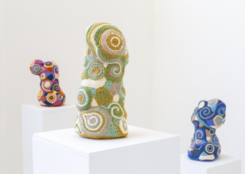 Layla Knox Fine Art work of knitted sculptures 