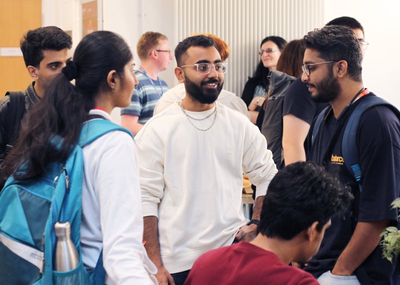 International students chatting in a group