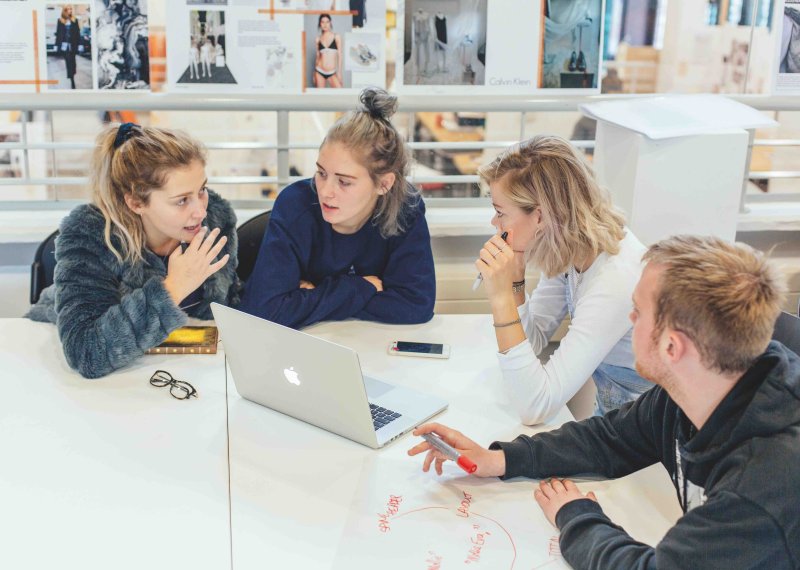 Fashion Marketing students working together