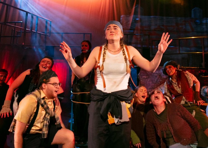 Falmouth University Musical Theatre students performing on a stage