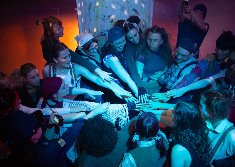 Students collaborating on a project