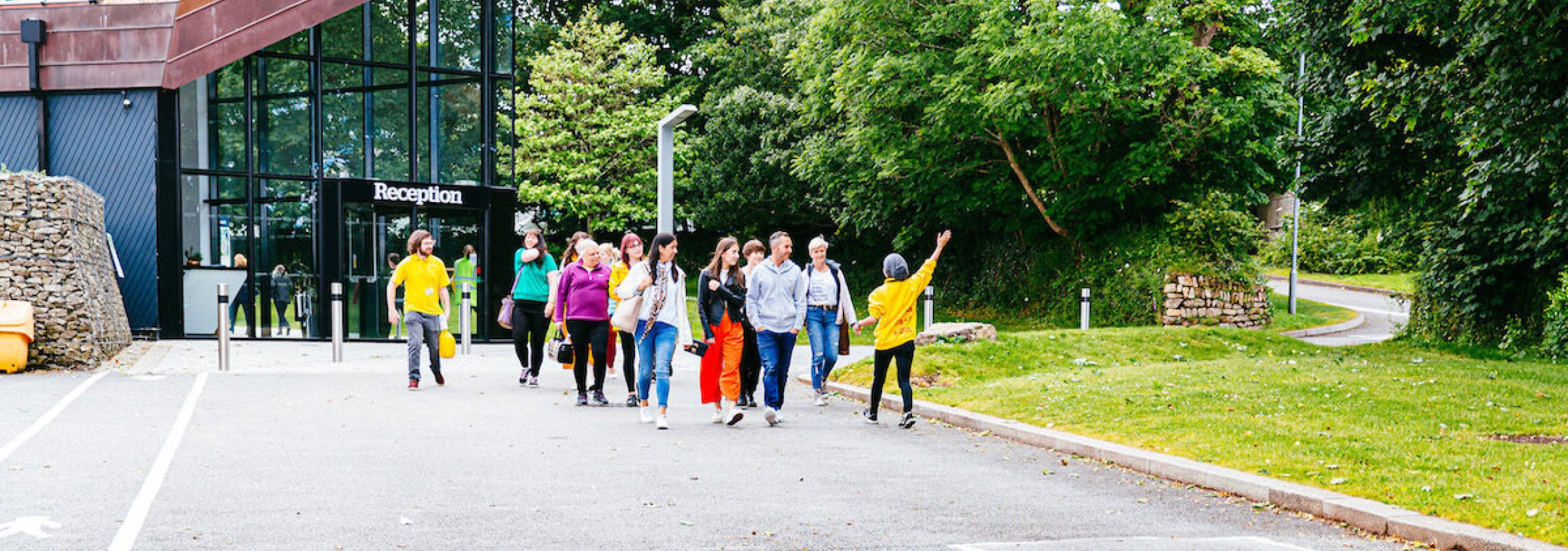 Group of people on Falmouth University Campus