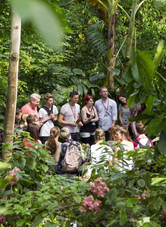 Students in a dome at the Eden Project