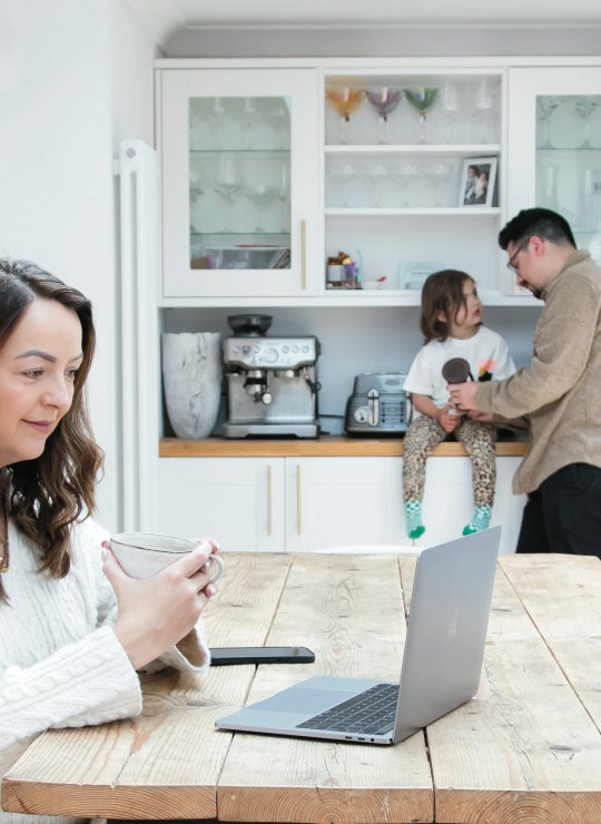 Education MA student working at home