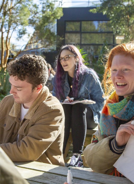Creative Writing MA students working outside