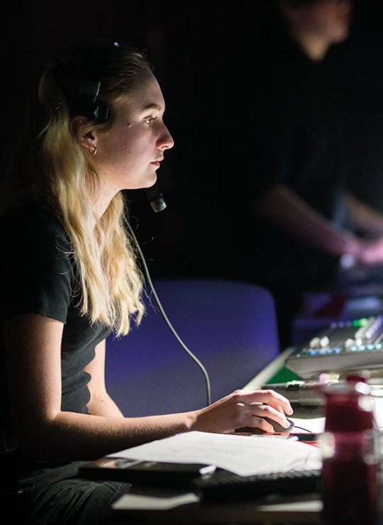 Student working at computer