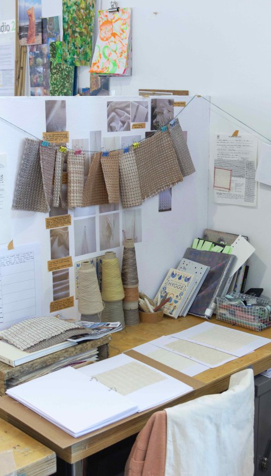 Martha Gledhill's textile design work space