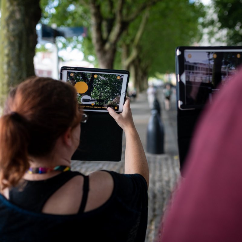 iPad in the street