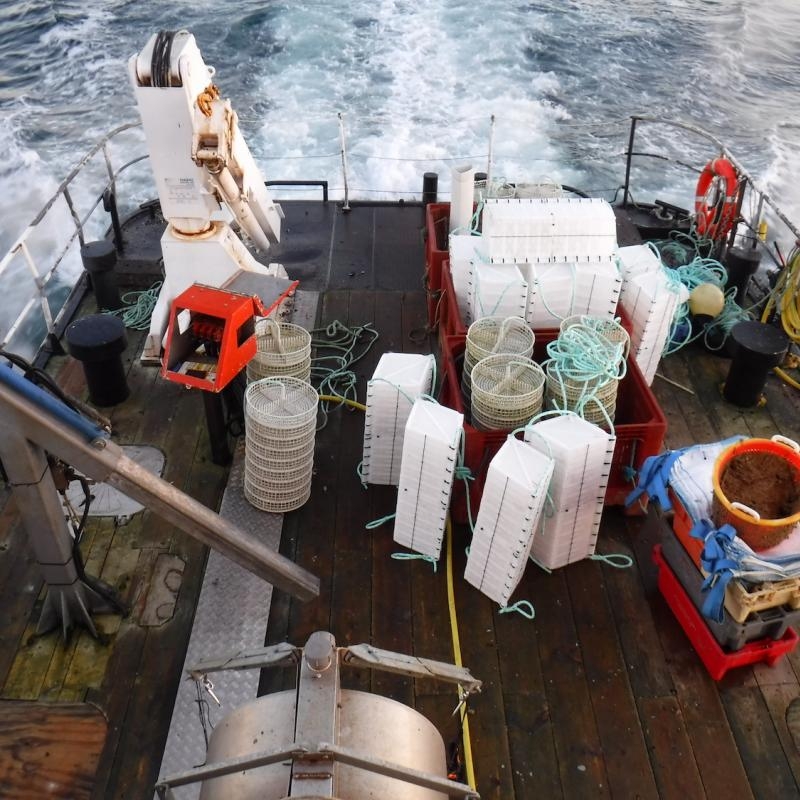 Fishing equipment on a boat