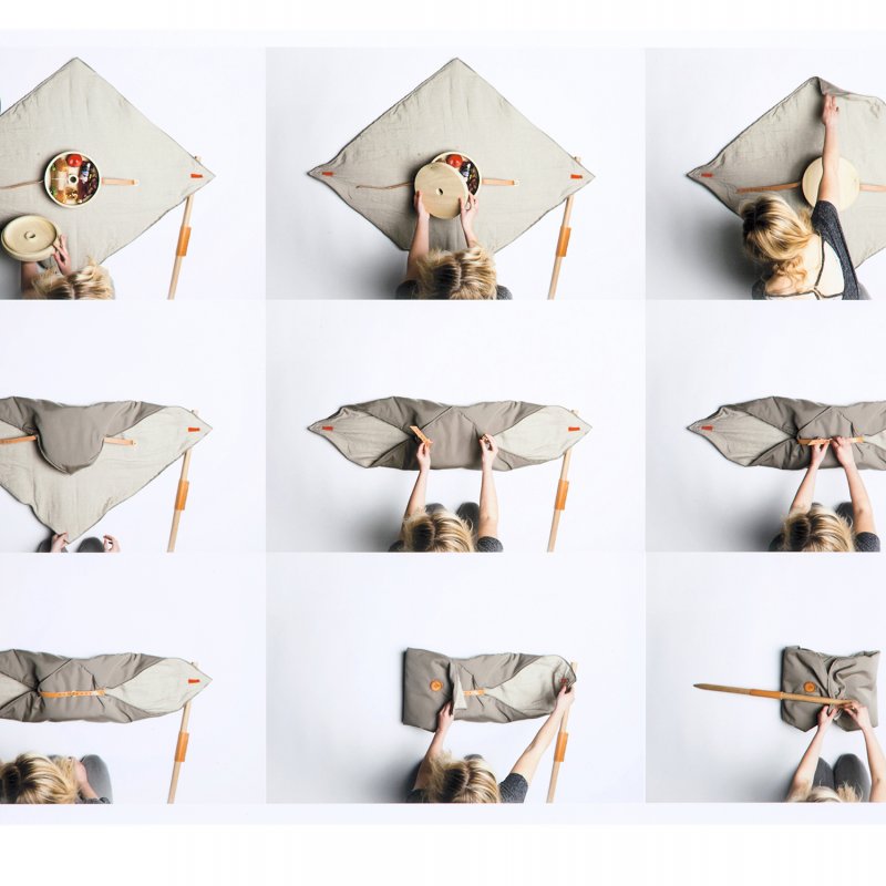 Folding picnic blanket design.