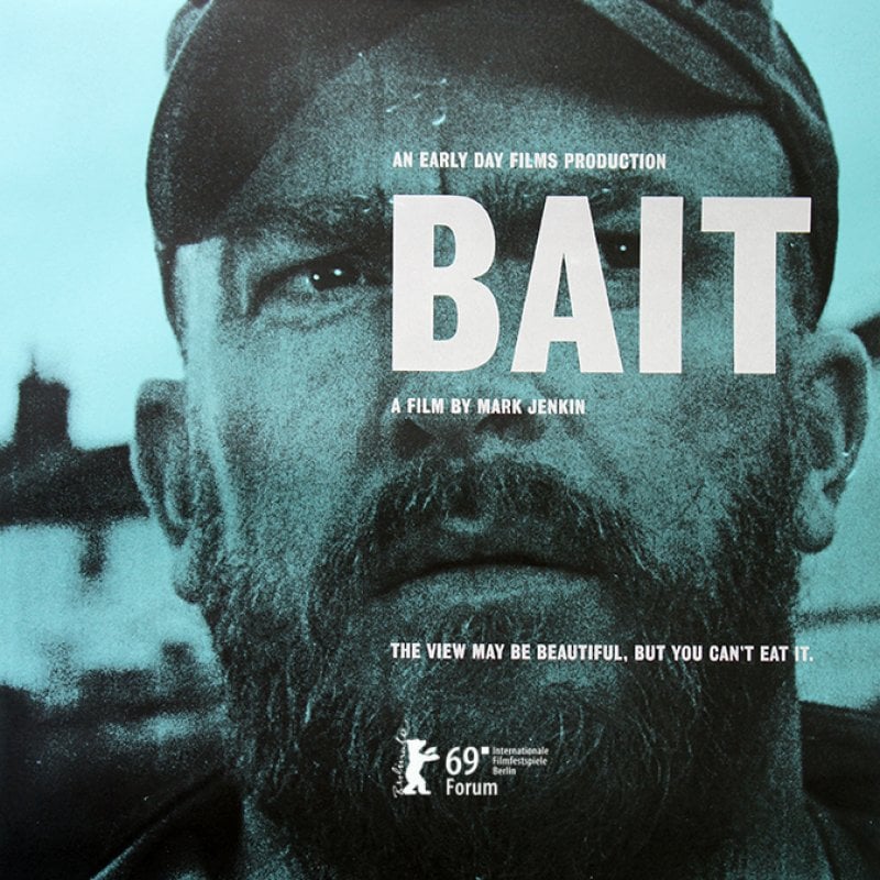 Man on poster for film, BAIT