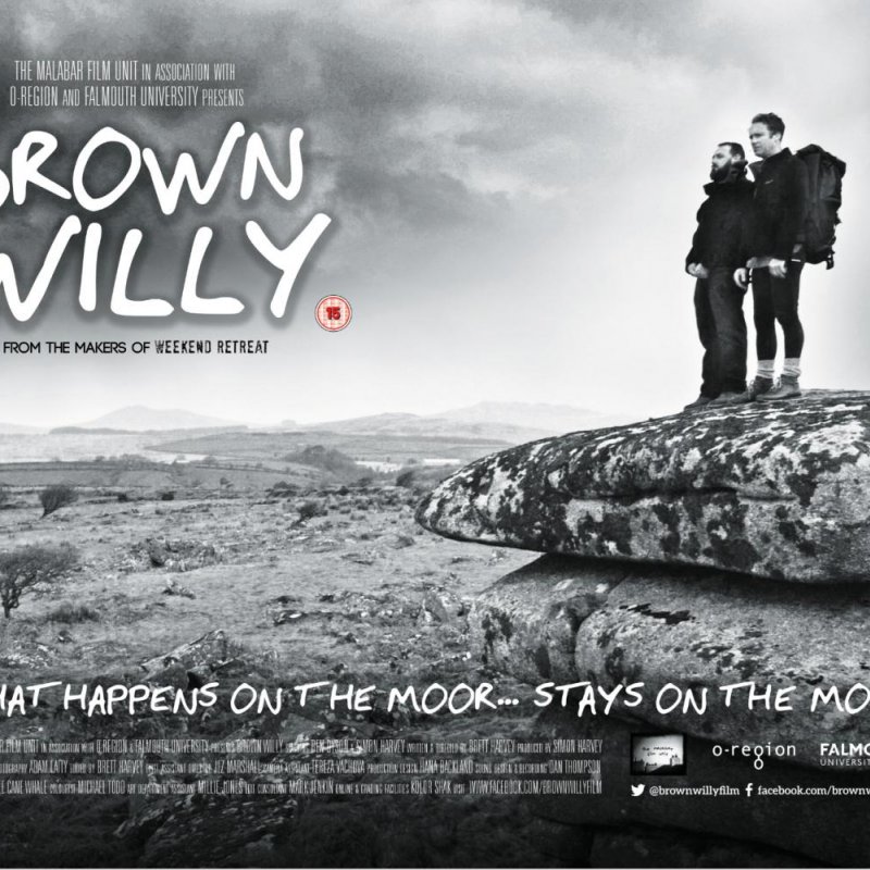 Two men stood on a rock on a moor film poster for Brown Willy