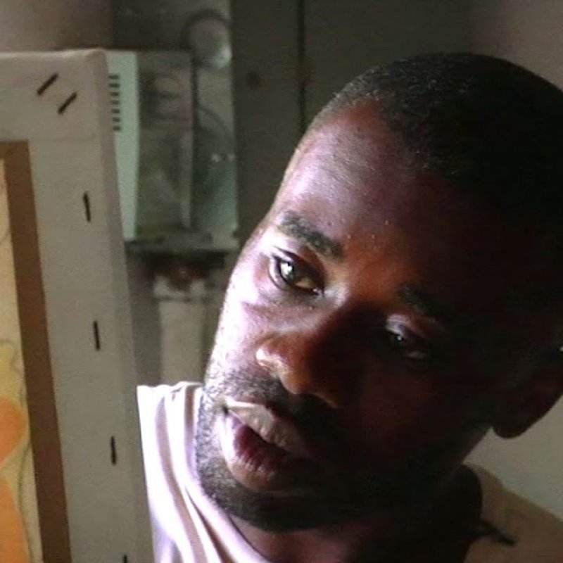 Portrait of Chris Ofili at work