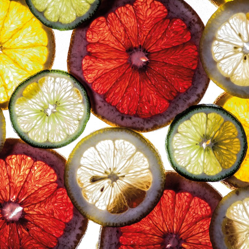 Slices of citrus fruits.