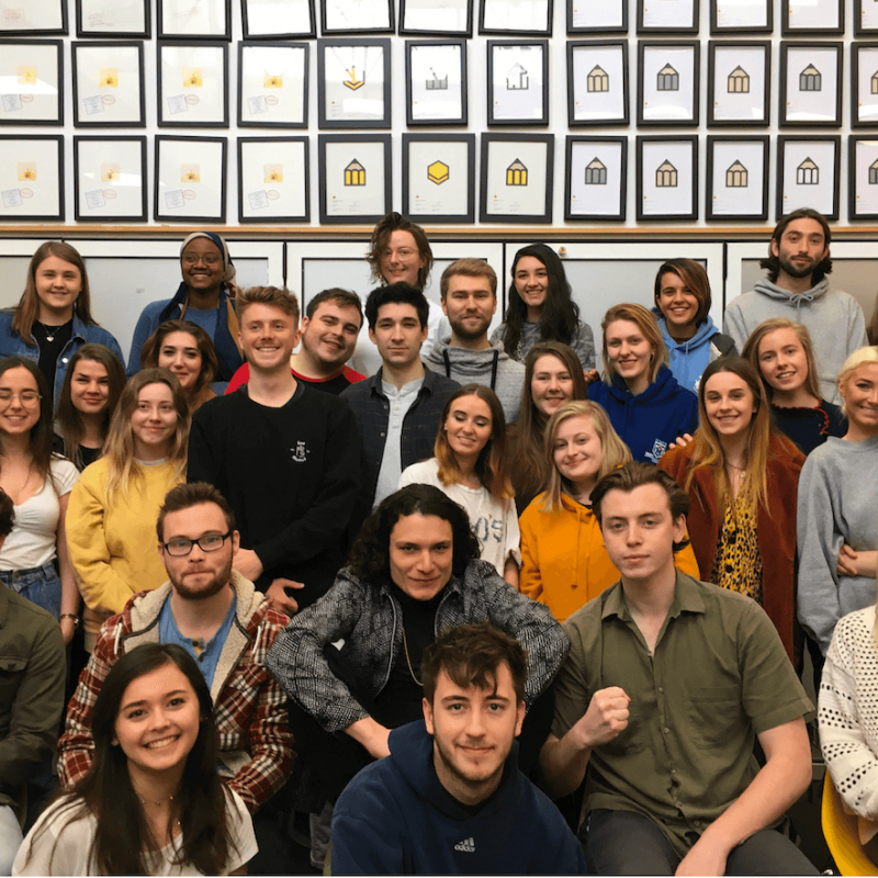 Group photo of Falmouth University Creative Advertising students